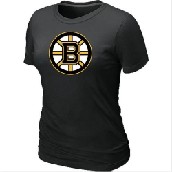 NHL Women's Boston Bruins Big & Tall Logo T-Shirt - Black