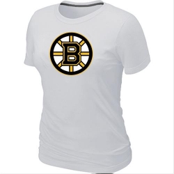 NHL Women's Boston Bruins Big & Tall Logo T-Shirt - White