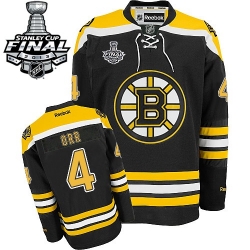 Bobby Orr Reebok Boston Bruins Authentic Black Home 2013 Stanley Cup Finals NHL Jersey