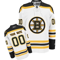 Reebok Boston Bruins Customized Authentic White Away NHL Jersey