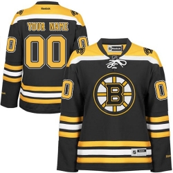 Women's Reebok Boston Bruins Customized Premier Black Home NHL Jersey