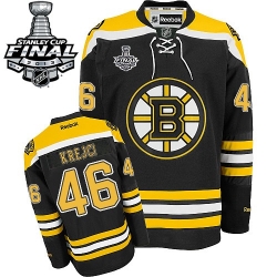David Krejci Reebok Boston Bruins Premier Black Home 2013 Stanley Cup Finals NHL Jersey