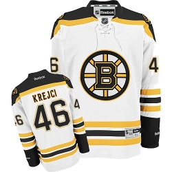David Krejci Youth Reebok Boston Bruins Authentic White Away NHL Jersey