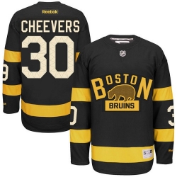 Gerry Cheevers Reebok Boston Bruins Premier Black 2016 Winter Classic NHL Jersey