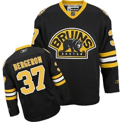 Patrice Bergeron Reebok Boston Bruins Authentic Black Third NHL Jersey