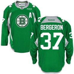 Patrice Bergeron Reebok Boston Bruins Premier Green St. Patrick's Day Practice NHL Jersey