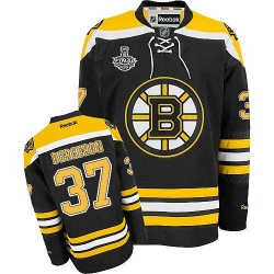 Patrice Bergeron Reebok Boston Bruins Authentic Black Home 2013 Stanley Cup Finals NHL Jersey