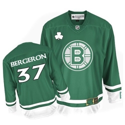 Patrice Bergeron Reebok Boston Bruins Authentic Green St Patty's Day NHL Jersey