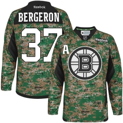 Patrice Bergeron Reebok Boston Bruins Premier Camo Veterans Day Practice NHL Jersey