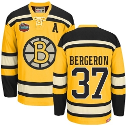 Patrice Bergeron CCM Boston Bruins Authentic Gold Winter Classic Throwback NHL Jersey