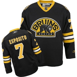 Phil Esposito Reebok Boston Bruins Authentic Black Third NHL Jersey
