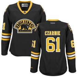 Austin Czarnik Women's Reebok Boston Bruins Premier Black Alternate Jersey