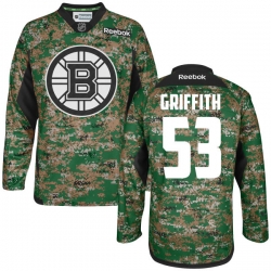 Seth Griffith Youth Reebok Boston Bruins Authentic Camo Digital Veteran's Day Practice Jersey