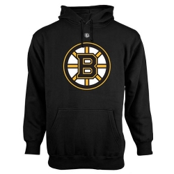 NHL Boston Bruins Old Time Hockey Big Logo with Crest Pullover Hoodie - Black