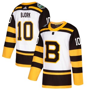 Anders Bjork Youth Adidas Boston Bruins Authentic White 2019 Winter Classic Jersey