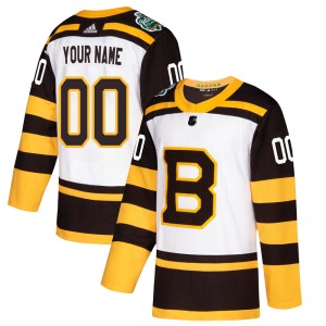 Custom Youth Adidas Boston Bruins Authentic White Custom 2019 Winter Classic Jersey