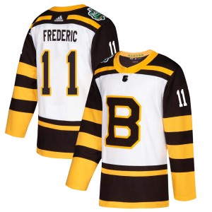 Trent Frederic Youth Adidas Boston Bruins Authentic White 2019 Winter Classic Jersey