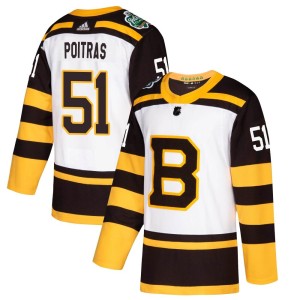 Matthew Poitras Youth Adidas Boston Bruins Authentic White 2019 Winter Classic Jersey