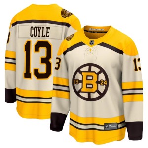 Charlie Coyle Youth Fanatics Branded Boston Bruins Premier Cream Breakaway 100th Anniversary Jersey