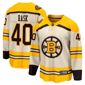Tuukka Rask Youth Fanatics Branded Boston Bruins Premier Cream Breakaway 100th Anniversary Jersey