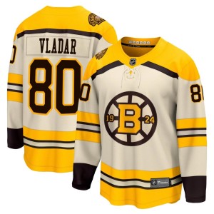 Daniel Vladar Youth Fanatics Branded Boston Bruins Premier Cream Breakaway 100th Anniversary Jersey