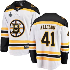 Jason Allison Youth Fanatics Branded Boston Bruins Breakaway White Away 2019 Stanley Cup Final Bound Jersey