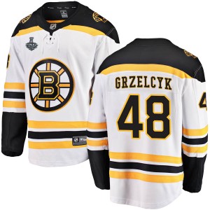 Matt Grzelcyk Youth Fanatics Branded Boston Bruins Breakaway White Away 2019 Stanley Cup Final Bound Jersey