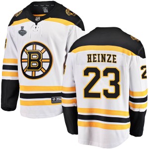 Steve Heinze Youth Fanatics Branded Boston Bruins Breakaway White Away 2019 Stanley Cup Final Bound Jersey