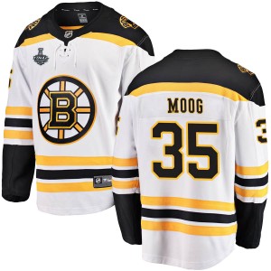 Andy Moog Youth Fanatics Branded Boston Bruins Breakaway White Away 2019 Stanley Cup Final Bound Jersey