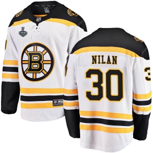 Chris Nilan Youth Fanatics Branded Boston Bruins Breakaway White Away 2019 Stanley Cup Final Bound Jersey