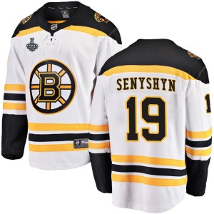 Zach Senyshyn Youth Fanatics Branded Boston Bruins Breakaway White Away 2019 Stanley Cup Final Bound Jersey