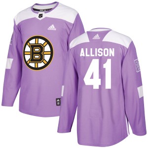 Jason Allison Men's Adidas Boston Bruins Authentic Purple Fights Cancer Practice Jersey
