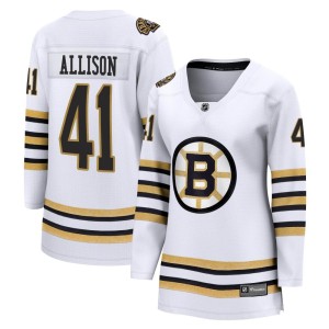 Jason Allison Women's Fanatics Branded Boston Bruins Premier White Breakaway 100th Anniversary Jersey