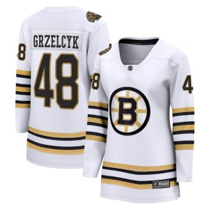 Matt Grzelcyk Women's Fanatics Branded Boston Bruins Premier White Breakaway 100th Anniversary Jersey