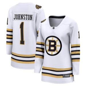 Eddie Johnston Women's Fanatics Branded Boston Bruins Premier White Breakaway 100th Anniversary Jersey
