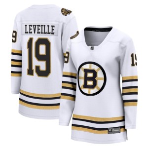 Normand Leveille Women's Fanatics Branded Boston Bruins Premier White Breakaway 100th Anniversary Jersey