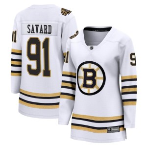 Marc Savard Women's Fanatics Branded Boston Bruins Premier White Breakaway 100th Anniversary Jersey
