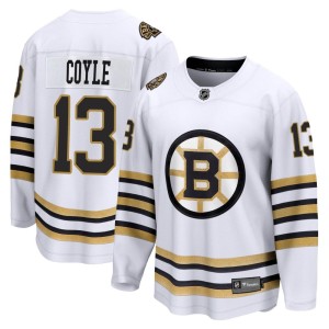 Charlie Coyle Youth Fanatics Branded Boston Bruins Premier White Breakaway 100th Anniversary Jersey