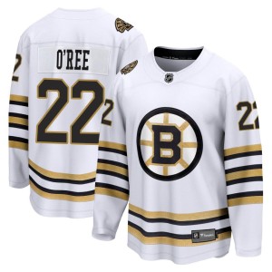 Willie O'ree Youth Fanatics Branded Boston Bruins Premier White Breakaway 100th Anniversary Jersey