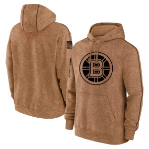 Youth Boston Bruins Brown 2023 Salute to Service Club Pullover Hoodie