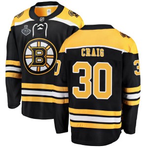 Jim Craig Youth Fanatics Branded Boston Bruins Breakaway Black Home 2019 Stanley Cup Final Bound Jersey