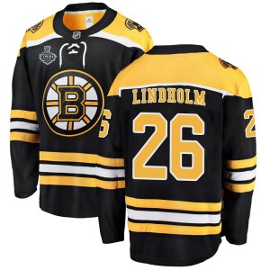 Par Lindholm Youth Fanatics Branded Boston Bruins Breakaway Black Home 2019 Stanley Cup Final Bound Jersey