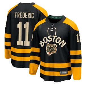 Trent Frederic Men's Fanatics Branded Boston Bruins Breakaway Black 2023 Winter Classic Jersey