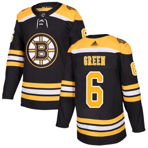 Ted Green Men's Adidas Boston Bruins Authentic Green Black Home Jersey