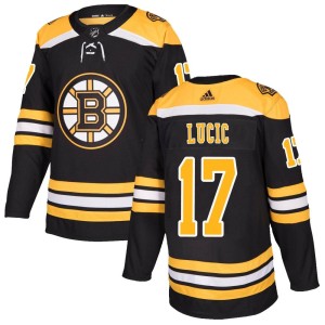 Milan Lucic Men's Adidas Boston Bruins Authentic Black Home Jersey