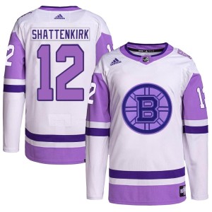 Kevin Shattenkirk Men's Adidas Boston Bruins Authentic White/Purple Hockey Fights Cancer Primegreen Jersey