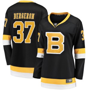 Patrice Bergeron Women's Fanatics Branded Boston Bruins Premier Black Breakaway Alternate Jersey