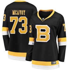 Charlie McAvoy Women's Fanatics Branded Boston Bruins Premier Black Breakaway Alternate Jersey