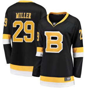 Jay Miller Women's Fanatics Branded Boston Bruins Premier Black Breakaway Alternate Jersey