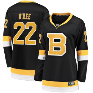 Willie O'ree Women's Fanatics Branded Boston Bruins Premier Black Breakaway Alternate Jersey